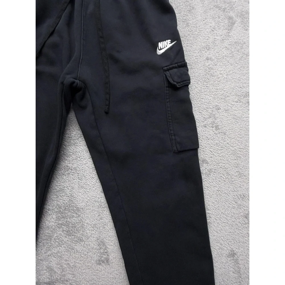 Nike Pants Mens Medium Black Jogger Fleece Cargo Elastic Waist CD3129-010 - Picture 6 of 16